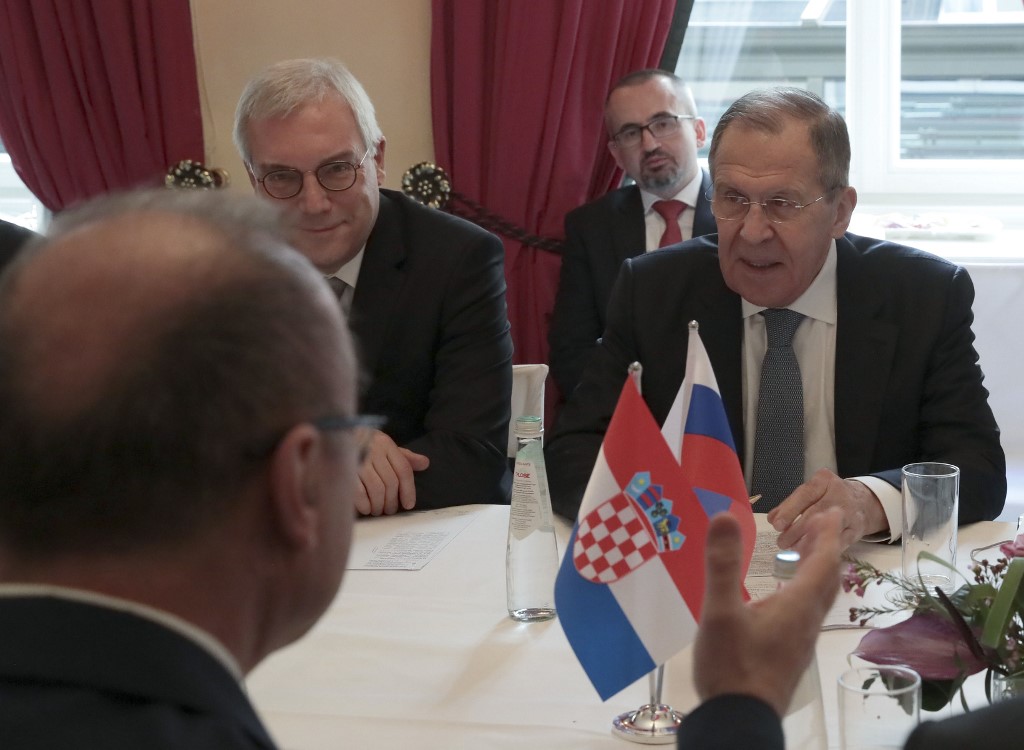 6166253 15.02.2020 Russian Foreign Minister Sergey Lavrov, right, attends a meeting with Minister of Foreign Affairs of the Republic of Croatia Gordan Grlic Radman in Munich, Germany.

 Vitaliy Belousov / Sputnik